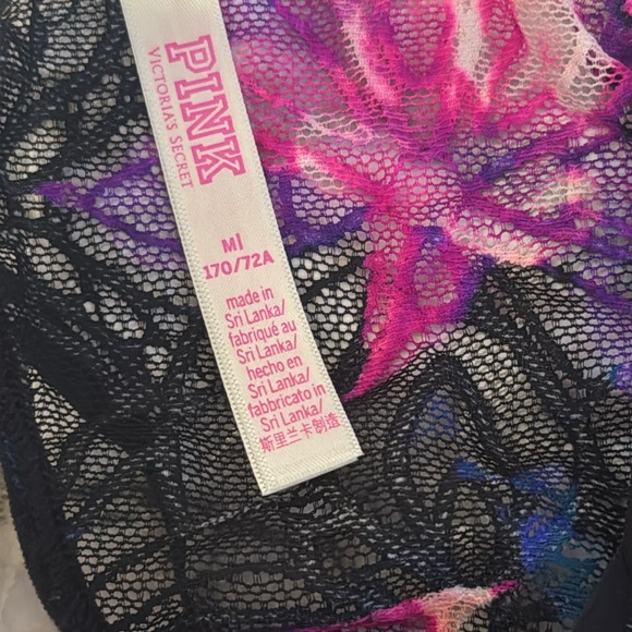 Victoria’s Secret pink Y2K Floral Lace Women's Intimate Thong panty M - Picture 5 of 6